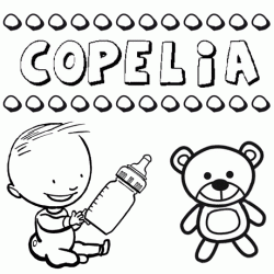 Nome Copelia para pintar. Desenhos de todos os nomes para colorir