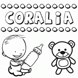 Nome Coralia para pintar. Desenhos de todos os nomes para colorir