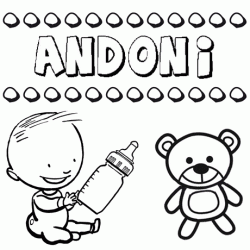 Nome Andoni para pintar. Desenhos de todos os nomes para colorir