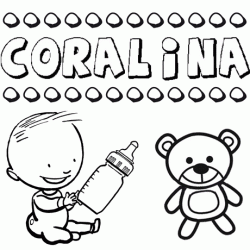 Nome Coralina para pintar. Desenhos de todos os nomes para colorir