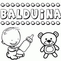 Nome Balduina para pintar. Desenhos de todos os nomes para colorir