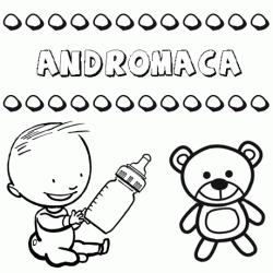 Nome Andromaca para pintar. Desenhos de todos os nomes para colorir