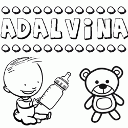 Nome Adalvina para pintar. Desenhos de todos os nomes para colorir