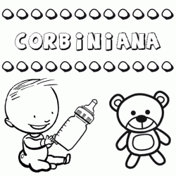 Nome Corbiniana para pintar. Desenhos de todos os nomes para colorir
