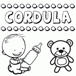 Nome Córdula para pintar. Desenhos de todos os nomes para colorir