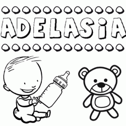 Nome Adelasia para pintar. Desenhos de todos os nomes para colorir