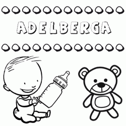 Nome Adelberga para pintar. Desenhos de todos os nomes para colorir