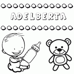 Nome Adelberta para pintar. Desenhos de todos os nomes para colorir