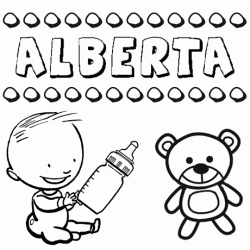 Nome Alberta para pintar. Desenhos de todos os nomes para colorir
