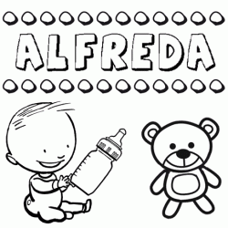 Nome Alfreda para pintar. Desenhos de todos os nomes para colorir
