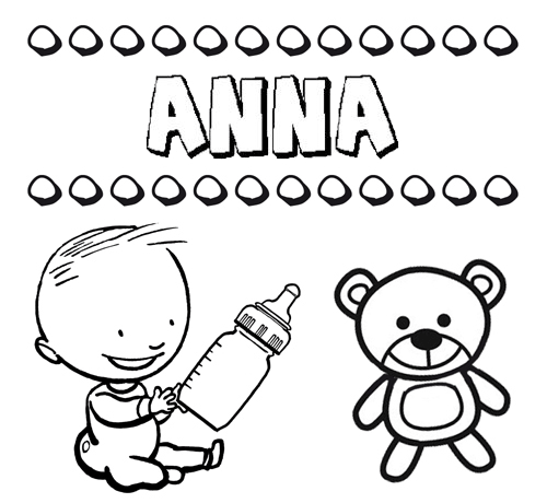 Nome Anna para pintar. Desenhos de todos os nomes para colorir