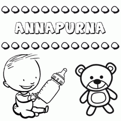 Nome Annapurna para pintar. Desenhos de todos os nomes para colorir