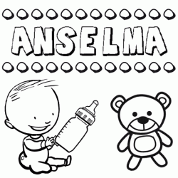 Nome Anselma para pintar. Desenhos de todos os nomes para colorir