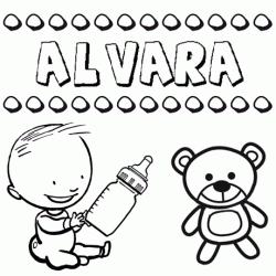 Nome Álvara para pintar. Desenhos de todos os nomes para colorir