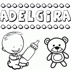 Nome Adelgira para pintar. Desenhos de todos os nomes para colorir