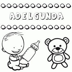 Nome Adelgunda para pintar. Desenhos de todos os nomes para colorir