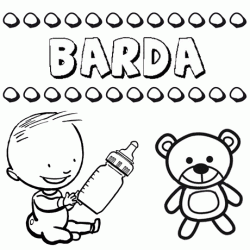 Nome Barda para pintar. Desenhos de todos os nomes para colorir