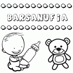 Nome Barsanufia para pintar. Desenhos de todos os nomes para colorir