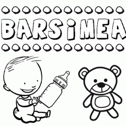 Nome Barsimea para pintar. Desenhos de todos os nomes para colorir