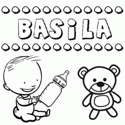 Nome Basila para pintar. Desenhos de todos os nomes para colorir