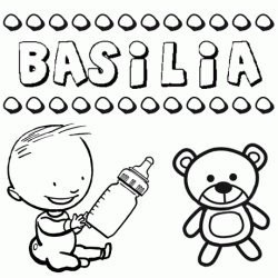 Nome Basilia para pintar. Desenhos de todos os nomes para colorir