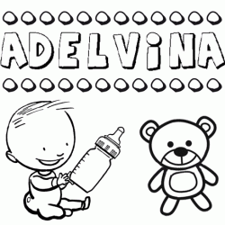 Nome Adelvina para pintar. Desenhos de todos os nomes para colorir