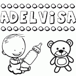 Nome Adelvisa para pintar. Desenhos de todos os nomes para colorir