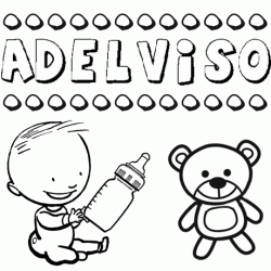 Nome Adelviso para pintar. Desenhos de todos os nomes para colorir