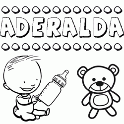 Nome Aderalda para pintar. Desenhos de todos os nomes para colorir