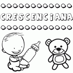 Nome Crescenciana para pintar. Desenhos de todos os nomes para colorir