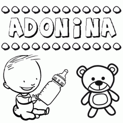 Nome Adonina para pintar. Desenhos de todos os nomes para colorir