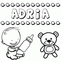Nome Adria para pintar. Desenhos de todos os nomes para colorir