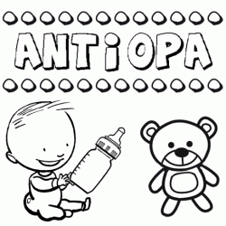 Nome Antiopa para pintar. Desenhos de todos os nomes para colorir