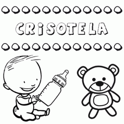 Nome Crisótela para pintar. Desenhos de todos os nomes para colorir
