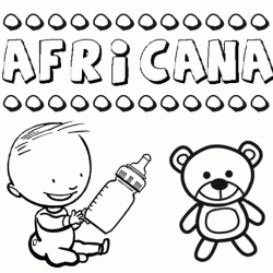 Nome Africana para pintar. Desenhos de todos os nomes para colorir