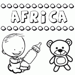 Nome África para pintar. Desenhos de todos os nomes para colorir