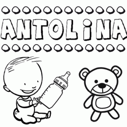 Nome Antolína para pintar. Desenhos de todos os nomes para colorir