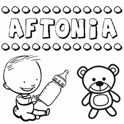 Nome Aftonia para pintar. Desenhos de todos os nomes para colorir