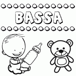 Nome Bassa para pintar. Desenhos de todos os nomes para colorir