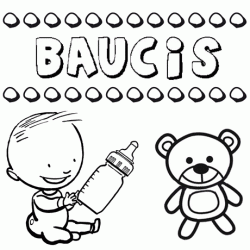 Nome Baucis para pintar. Desenhos de todos os nomes para colorir