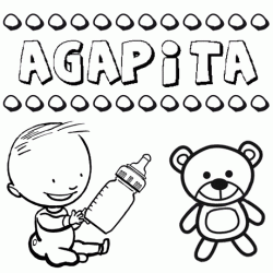 Nome Agapita para pintar. Desenhos de todos os nomes para colorir