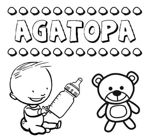 Nome Agatopa para pintar. Desenhos de todos os nomes para colorir