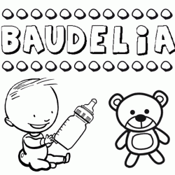 Nome Baudelia para pintar. Desenhos de todos os nomes para colorir