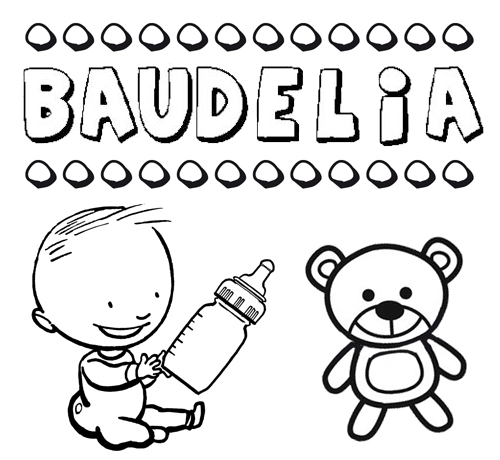 Nome Baudelia para pintar. Desenhos de todos os nomes para colorir