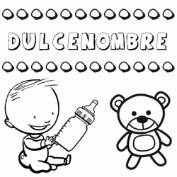 Nome Dulcenombre para pintar. Desenhos de todos os nomes para colorir