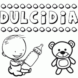 Nome Dulcidia para pintar. Desenhos de todos os nomes para colorir