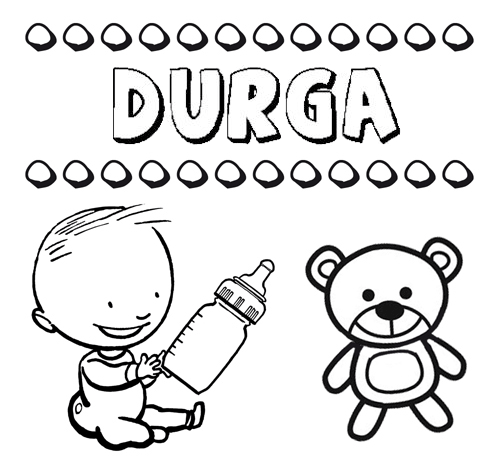Nome Durga para pintar. Desenhos de todos os nomes para colorir