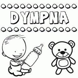 Nome Dympna para pintar. Desenhos de todos os nomes para colorir