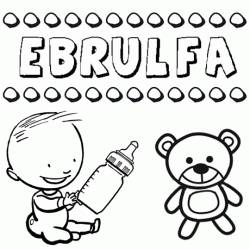 Nome Ebrulfa para pintar. Desenhos de todos os nomes para colorir