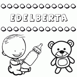 Nome Edelberta para pintar. Desenhos de todos os nomes para colorir